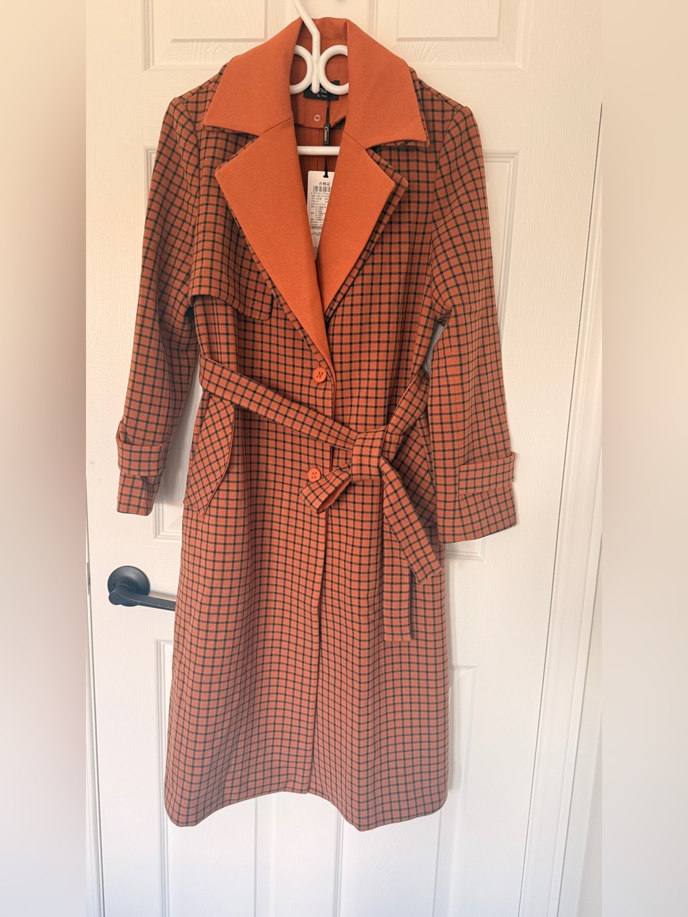 Checkered Trench Coat NWT